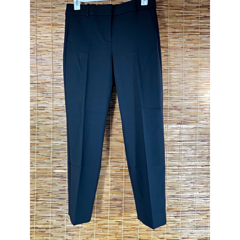 J.CREW Women's Black Stretch Flat Front Tapered Dress Pants 12 Tall